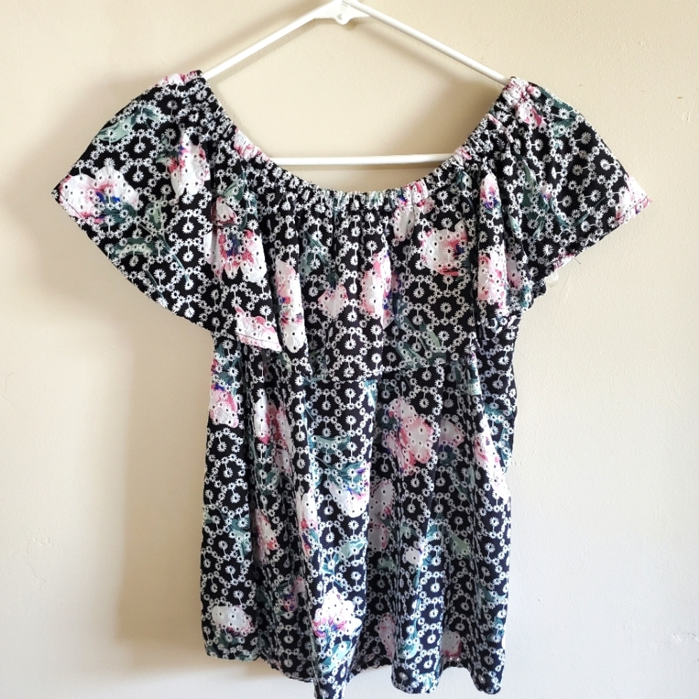 Off-shoulder Floral Top